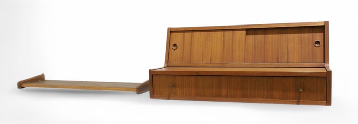 Mid Century Floating Desk & Shelf