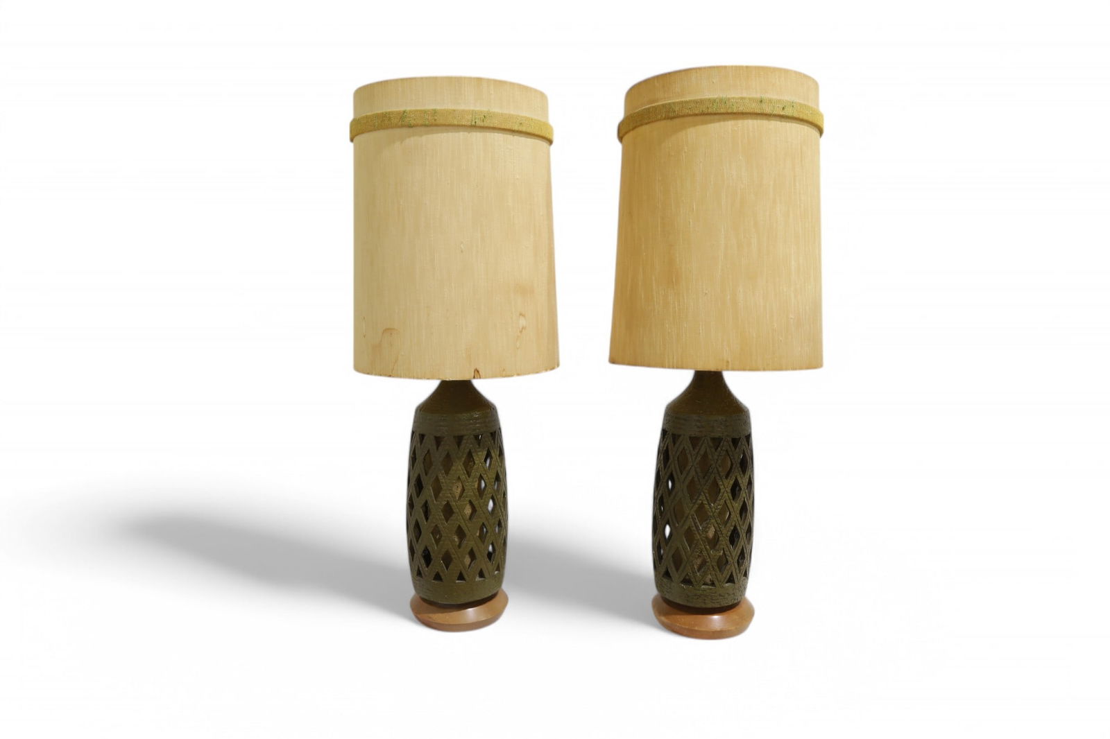Reticulated Pottery Lamps - Pair (1 of 11)