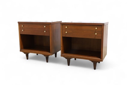 Johnson Carper Walnut End Stands - Pair