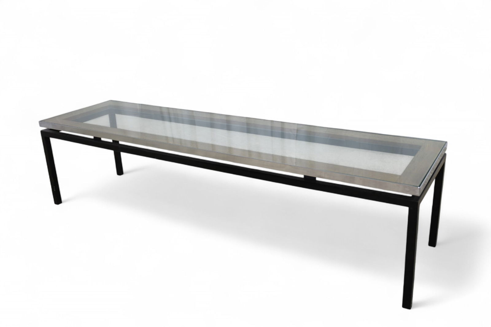 Ebony Iron, Wood Grain & Chrome Coffee Table (1 of 2)