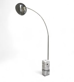 Arco Style Marble & Chrome Arc Lamp