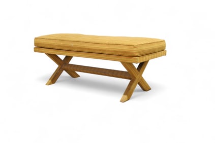 Mid Century Modern X Base Bench