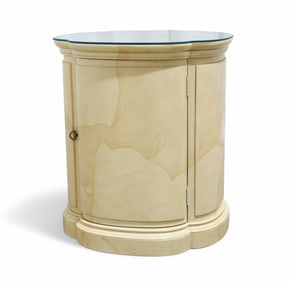 Henredon Faux Goat Skin Accent Cabinet