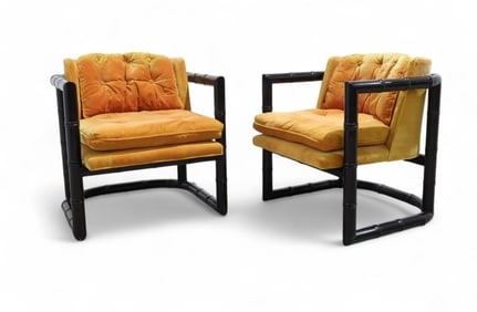 Faux Bamboo Lounge Chairs - Pair