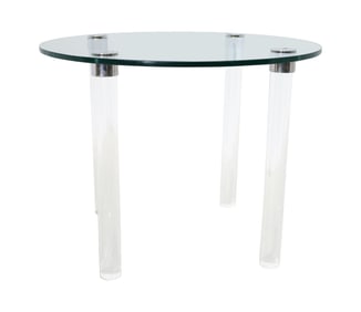 Pace Attr. Lucite and Glass Center Table