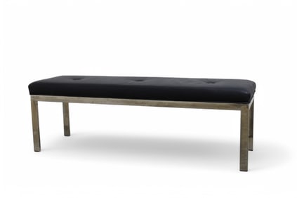 Chrome & Leather Bench
