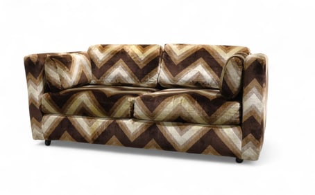 1970's Chevron Pattern Love Seat