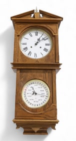 Oak Bristol Double Dial Clock