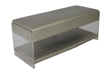 Faux Gator Upholstery and Lucite Bench