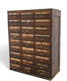 Vintage Oak Tool Cabinet