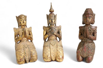Burmese Gilt Buddha Statues - 3