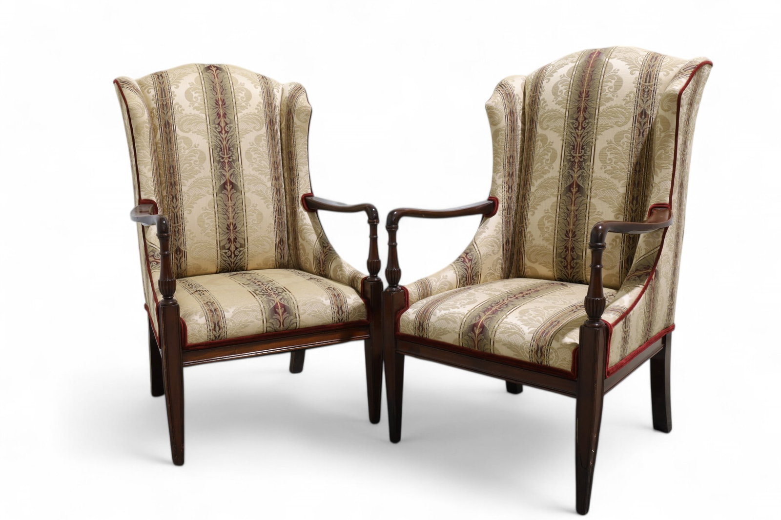 Regency Style Wing Chairs - Pair (1 of 7)