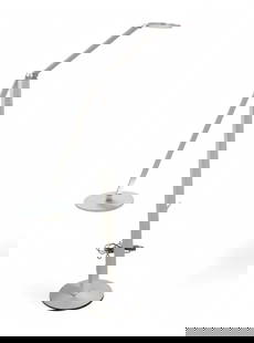 Articulating Floor Lamp: A brushed aluminum articulating floor lamp Dimensions:48x10x36