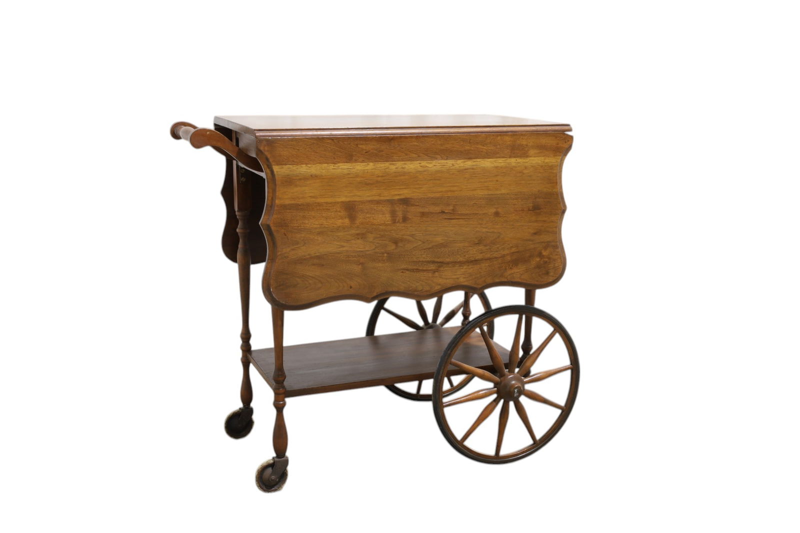 Walnut Rolling Tea Cart (1 of 9)