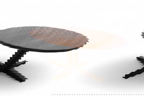Danish Rosewood Dining Table: Danish rosewood dining table with ebony banding and 2 19.75 leaves Dimensions:28x74.5x48