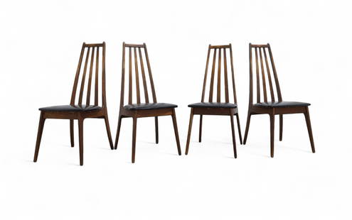 Mid Century Walnut Dining Chairs: A set of 4 Walnut highback dining chairs42x18x20 Seat Height:18