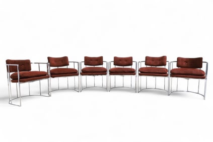Milo Baughman Chrome Dining Chairs - 6