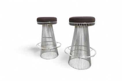 Arthur Umanoff Style Chrome Stools - Pair