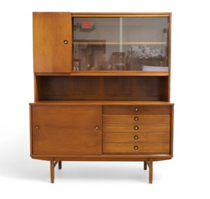 Mid Century 2 Part Credenza