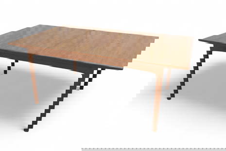 Danish Teak Dining Table: A Danish teak dining table with 2 18" leaves Dimensions:28.5x72x42
