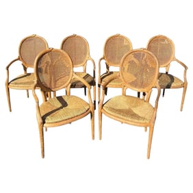 Faux Bois Dining Chairs - 6