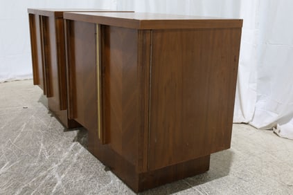 Walnut Mid Century End Stands - Pair