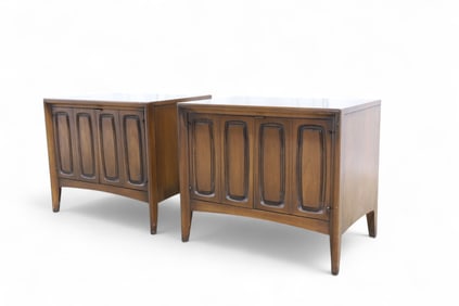 Broyhill Premier Walnut End Stands - Pair