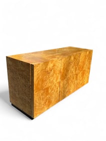 Milo Baughman Style Burl Credenza