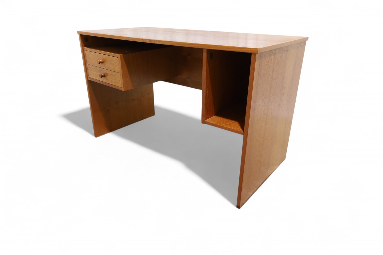 Danish Teak Desk: A Danish teak desk with 2 drawers Dimensions:28.5x47.5x23.5