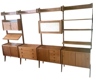 Norwegian Freestanding Teak Wall Unit