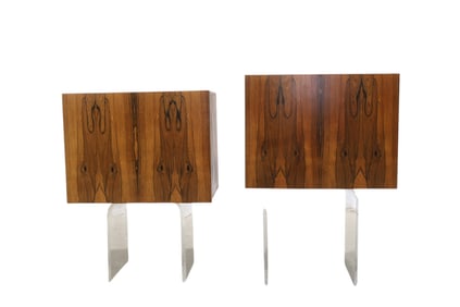 Rosewood Hanging Cabinets - Pair