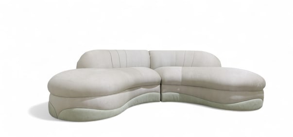 1980's Serpentine Sectional Sofa - 2 Piece