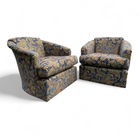 Paisley  Club Chairs - Pair