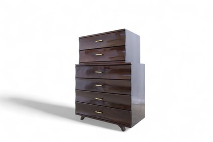 Mahogany Scalloped Chest on Chest