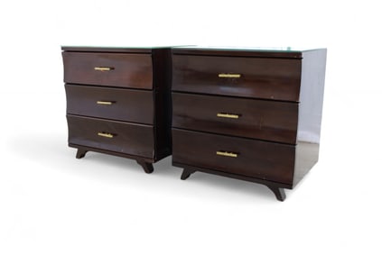 Mahogany Scalloped Edge End Stands - Pair