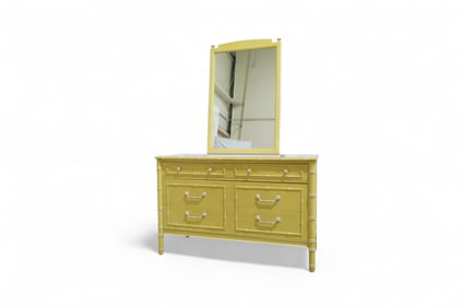 Thomasville Faux Bamboo Dresser & Mirror