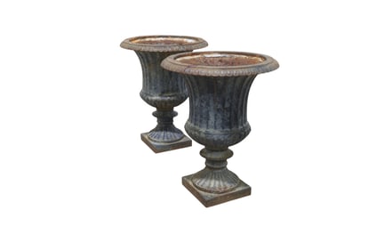Fluted Cast Iron Urns