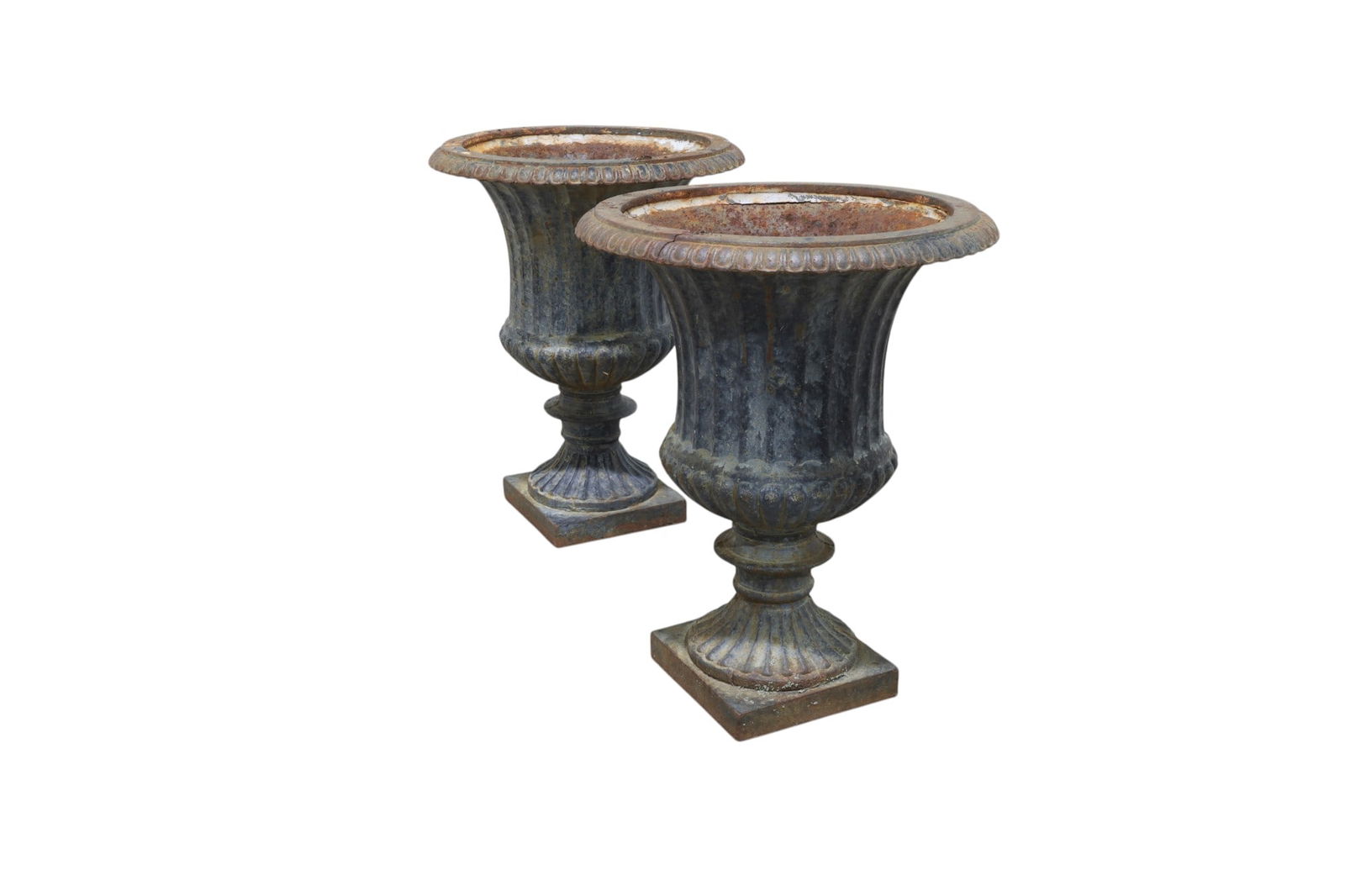 Fluted Cast Iron Urns (1 of 8)