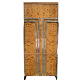 Leon Rosen Burl & Chrome Armoire