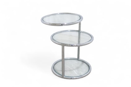 3 Tier Chrome & Glass Side Table