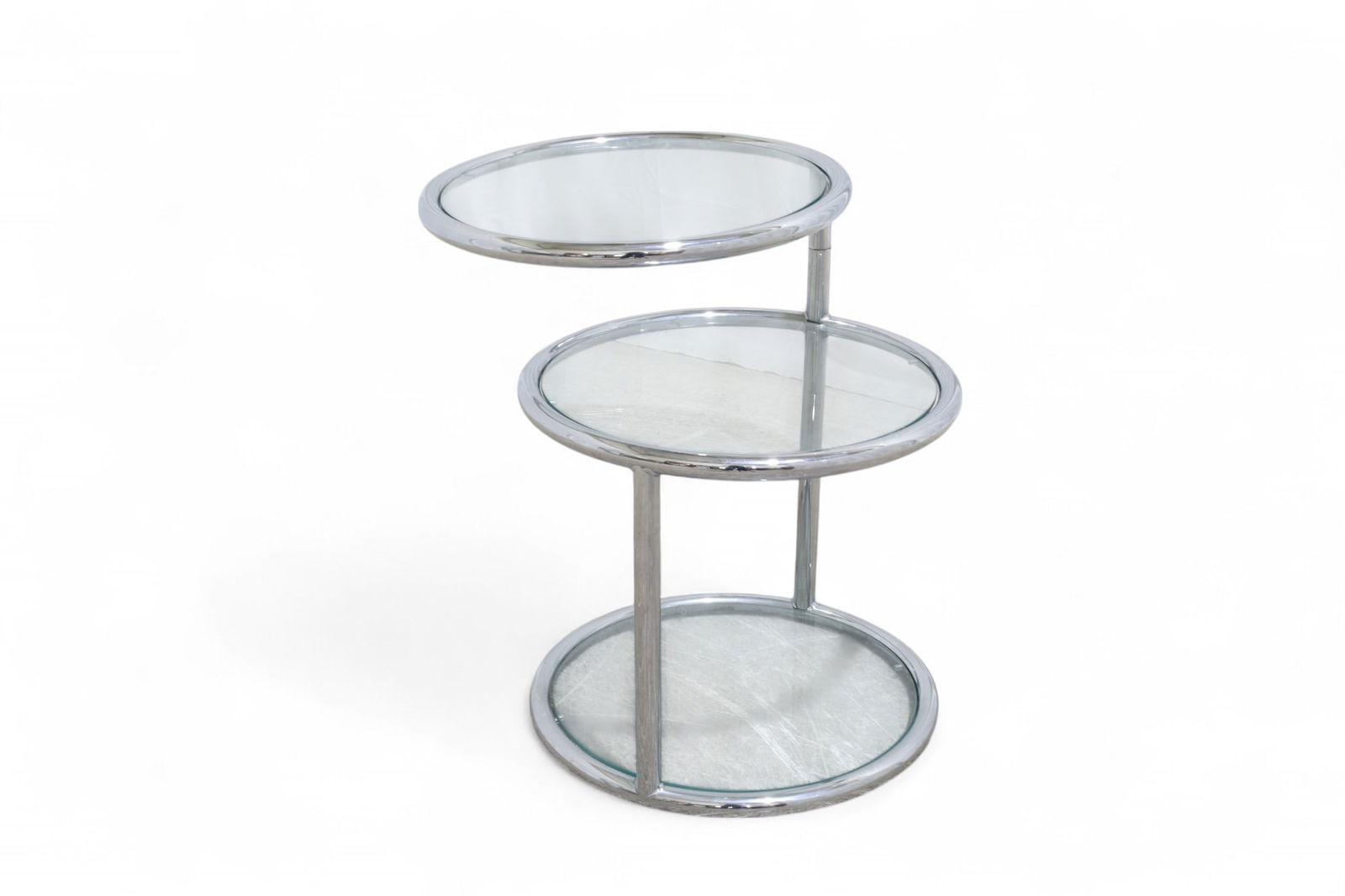 3 Tier Chrome & Glass Side Table (1 of 5)
