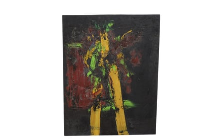 Mid Century Abstract Oil on Canvas