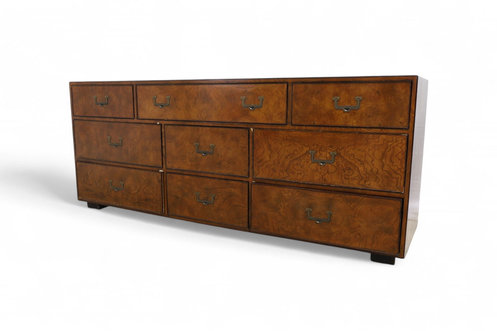 John Widdicomb Burl Campaign Style Long Dresser (1 of 14)