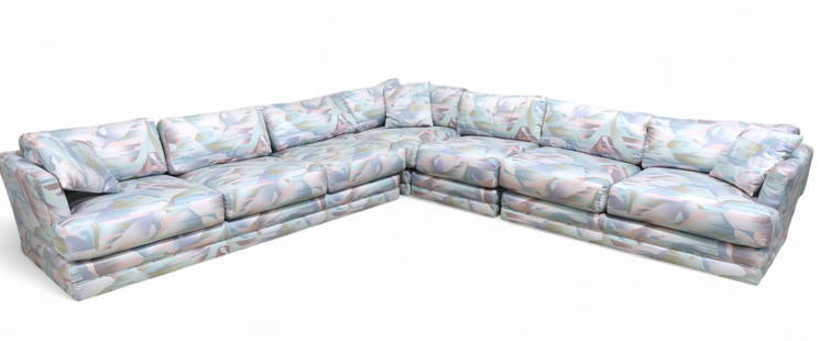 Bernhardt Flair Sectional Sofa: A Bernhardt Flair plinth base sectional sofa Dimensions:24x126x126x36 Seat Height:18