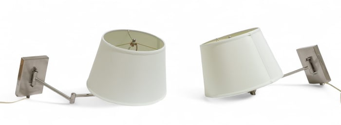 Hansen Style Chrome Wall Sconces - Pair