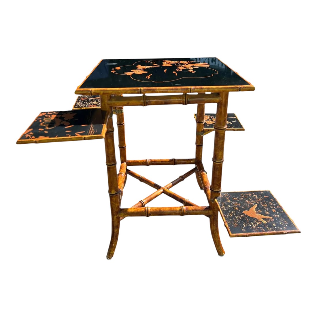 Asian Style Faux Bamboo Side Table (1 of 11)