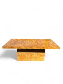 Milo Baughman Style Burl Dining Table