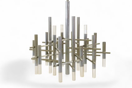 Gaetano Scolari Chrome Chandelier