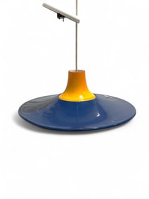 Glass & Metal Saucer Style Pendant Light