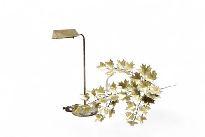 Brutalist Leaf Wall Sculpture & Lamp